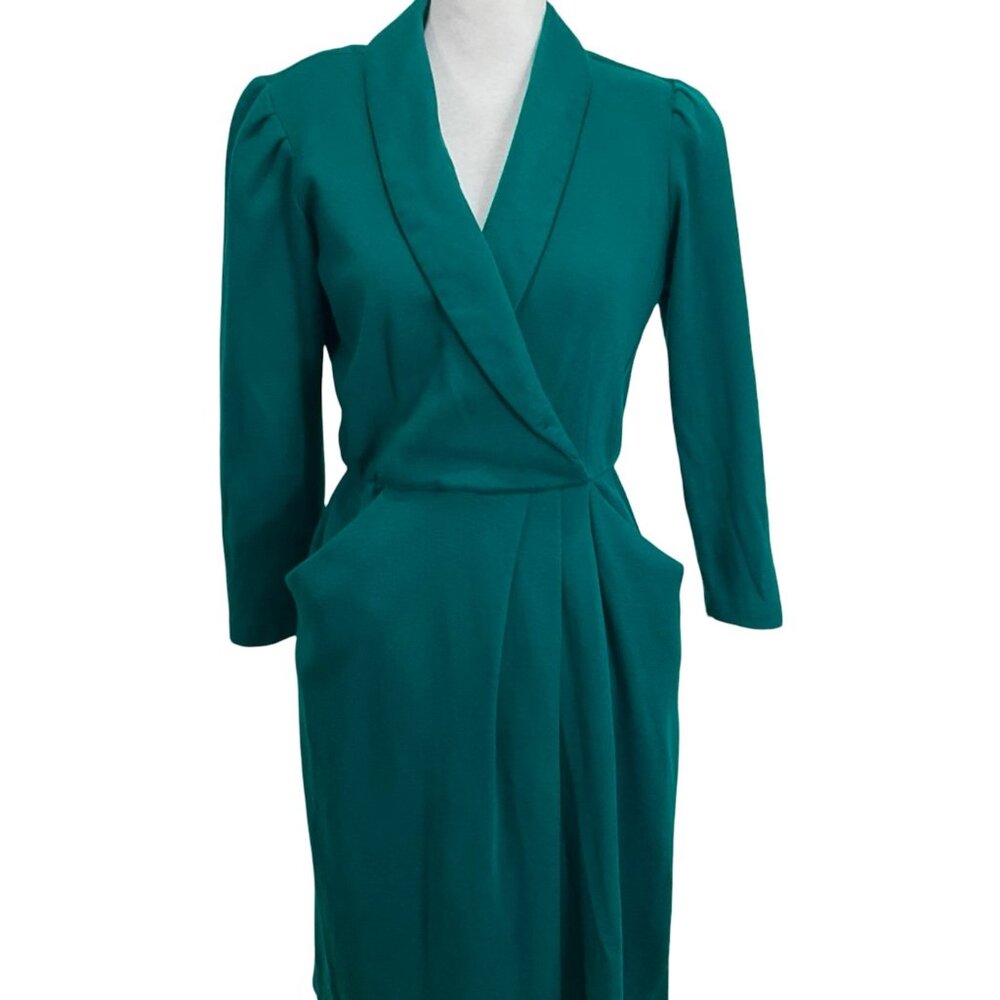 Breli Originals Vintage Teal Midi Dress Size 10 w/ Pockets Made in USA